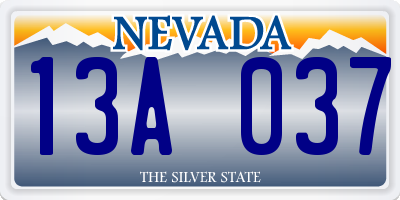 NV license plate 13A037