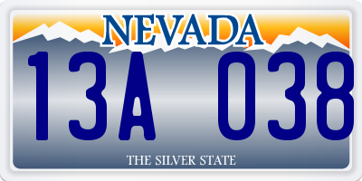 NV license plate 13A038