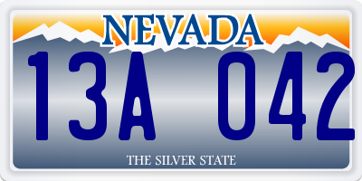 NV license plate 13A042