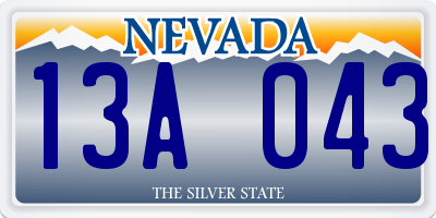 NV license plate 13A043