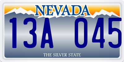 NV license plate 13A045