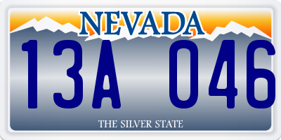 NV license plate 13A046