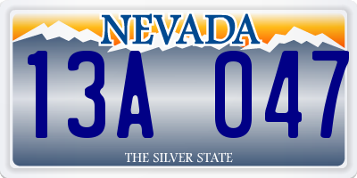 NV license plate 13A047