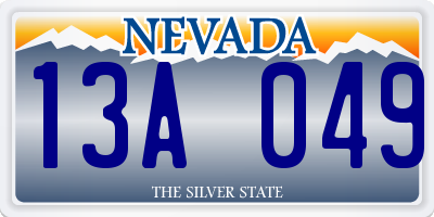 NV license plate 13A049