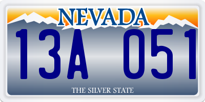 NV license plate 13A051