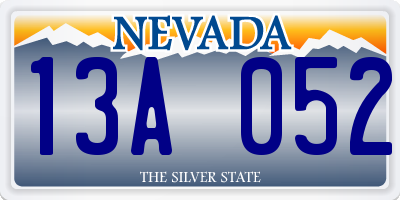 NV license plate 13A052