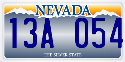NV license plate 13A054