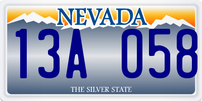 NV license plate 13A058