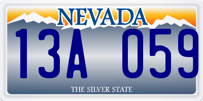 NV license plate 13A059