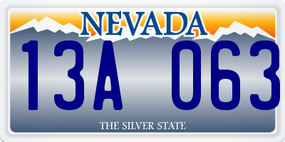 NV license plate 13A063