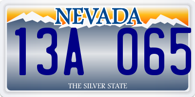 NV license plate 13A065