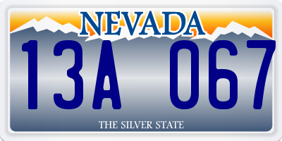 NV license plate 13A067