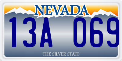 NV license plate 13A069