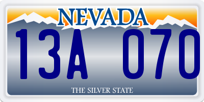 NV license plate 13A070