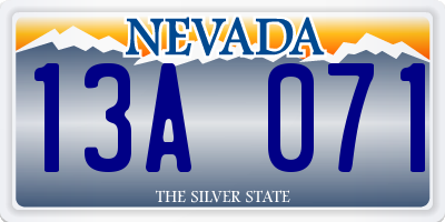 NV license plate 13A071