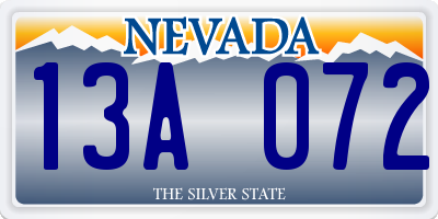 NV license plate 13A072