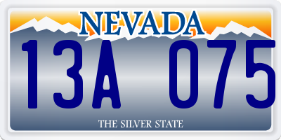 NV license plate 13A075