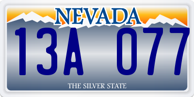 NV license plate 13A077