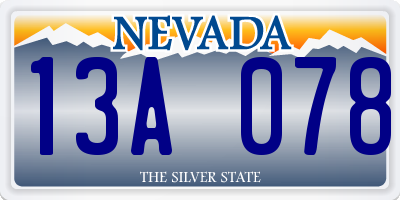 NV license plate 13A078