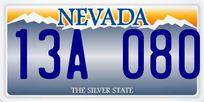 NV license plate 13A080