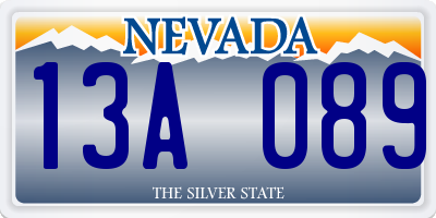 NV license plate 13A089