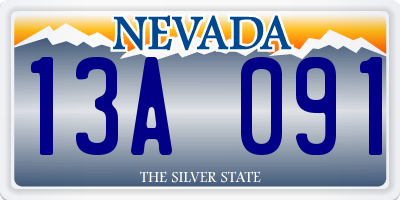 NV license plate 13A091