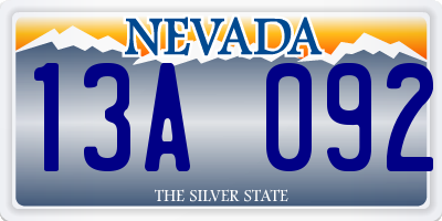 NV license plate 13A092