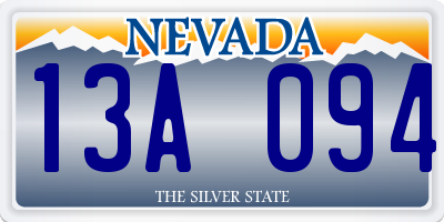 NV license plate 13A094