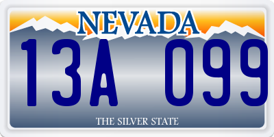 NV license plate 13A099