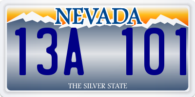 NV license plate 13A101