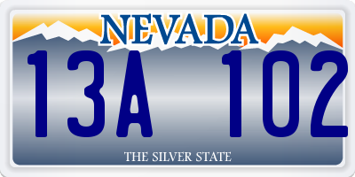 NV license plate 13A102