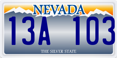 NV license plate 13A103