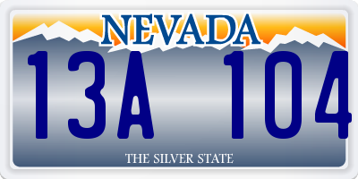 NV license plate 13A104