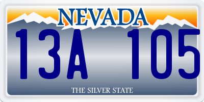 NV license plate 13A105