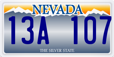 NV license plate 13A107