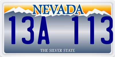 NV license plate 13A113