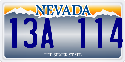 NV license plate 13A114