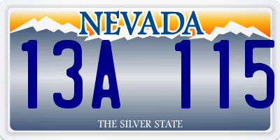 NV license plate 13A115