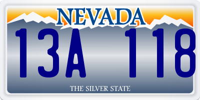 NV license plate 13A118