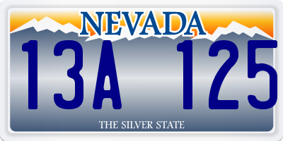 NV license plate 13A125