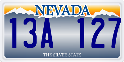 NV license plate 13A127