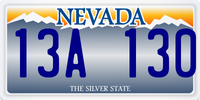 NV license plate 13A130