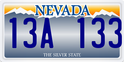 NV license plate 13A133