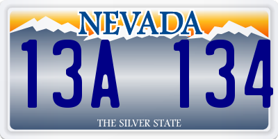 NV license plate 13A134