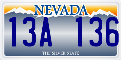 NV license plate 13A136