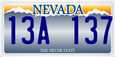 NV license plate 13A137