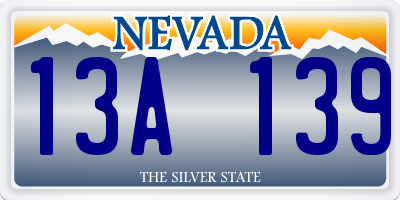 NV license plate 13A139