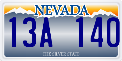 NV license plate 13A140