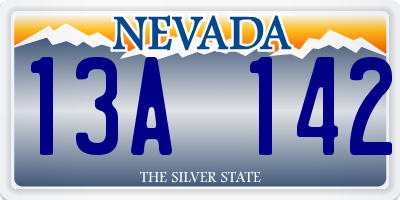 NV license plate 13A142