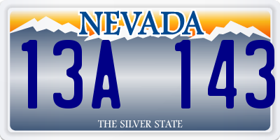 NV license plate 13A143